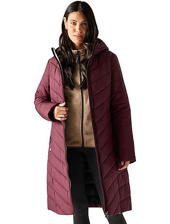 Veste longue matelassée et unie à capuche ajustable adela - regatta