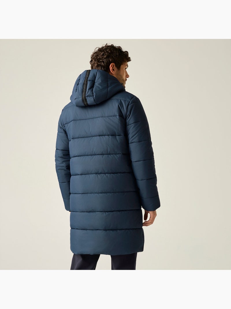 Veste longue matelassée et unie à capuche amovible montor - regatta Bleu marine - Kiabi