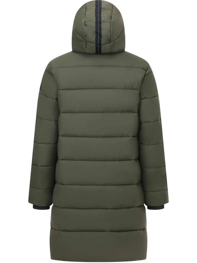 Veste longue matelassée et unie à capuche amovible montor - regatta Vert kaki - Kiabi