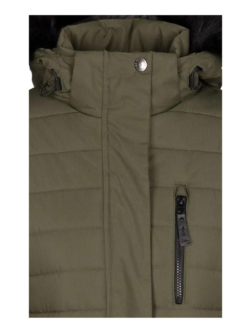 Veste longue matelassée et unie sasha - trespass Vert kaki - Kiabi