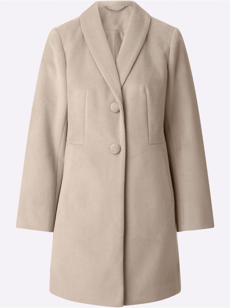 Veste Longue Matière Supérieure Facile D'entretien - Taille Standard - Witt Beige - Kiabi
