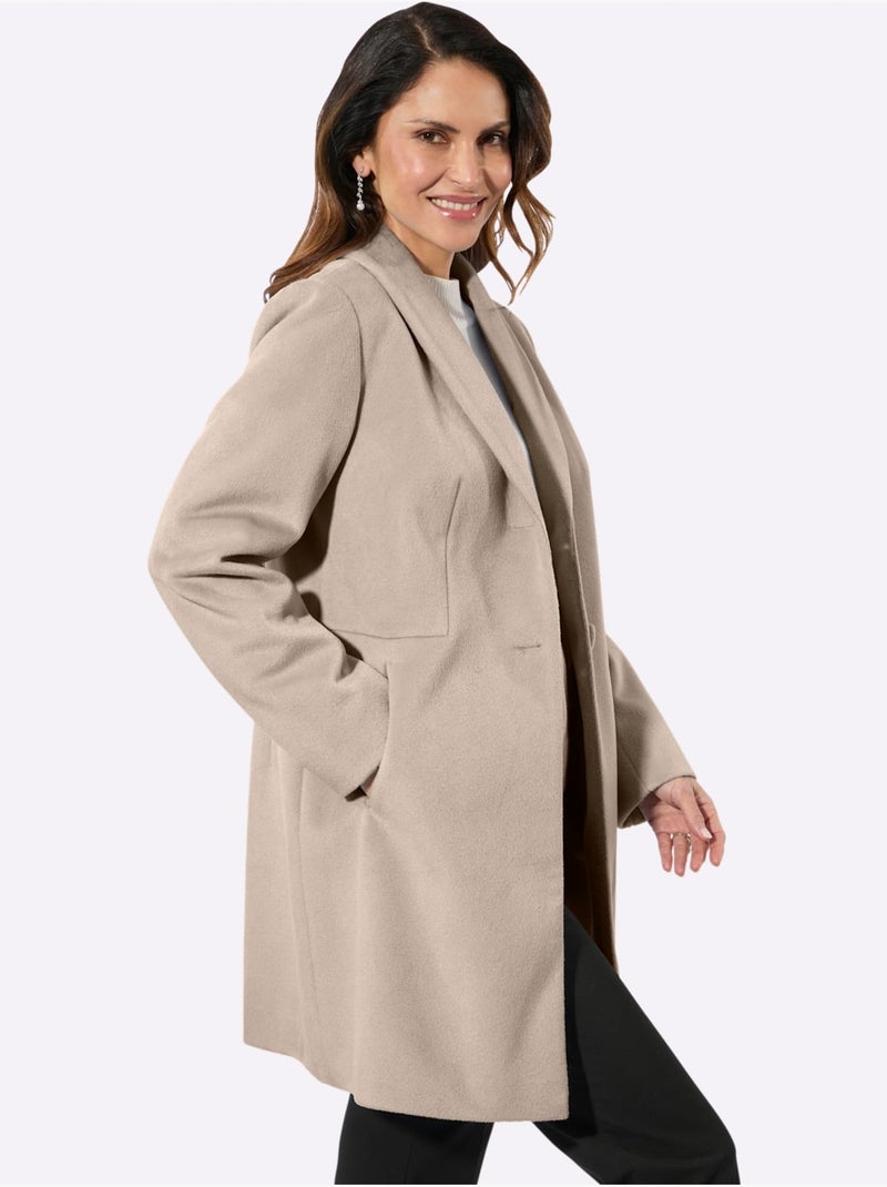 Veste Longue Matière Supérieure Facile D'entretien - Taille Standard - Witt Beige - Kiabi