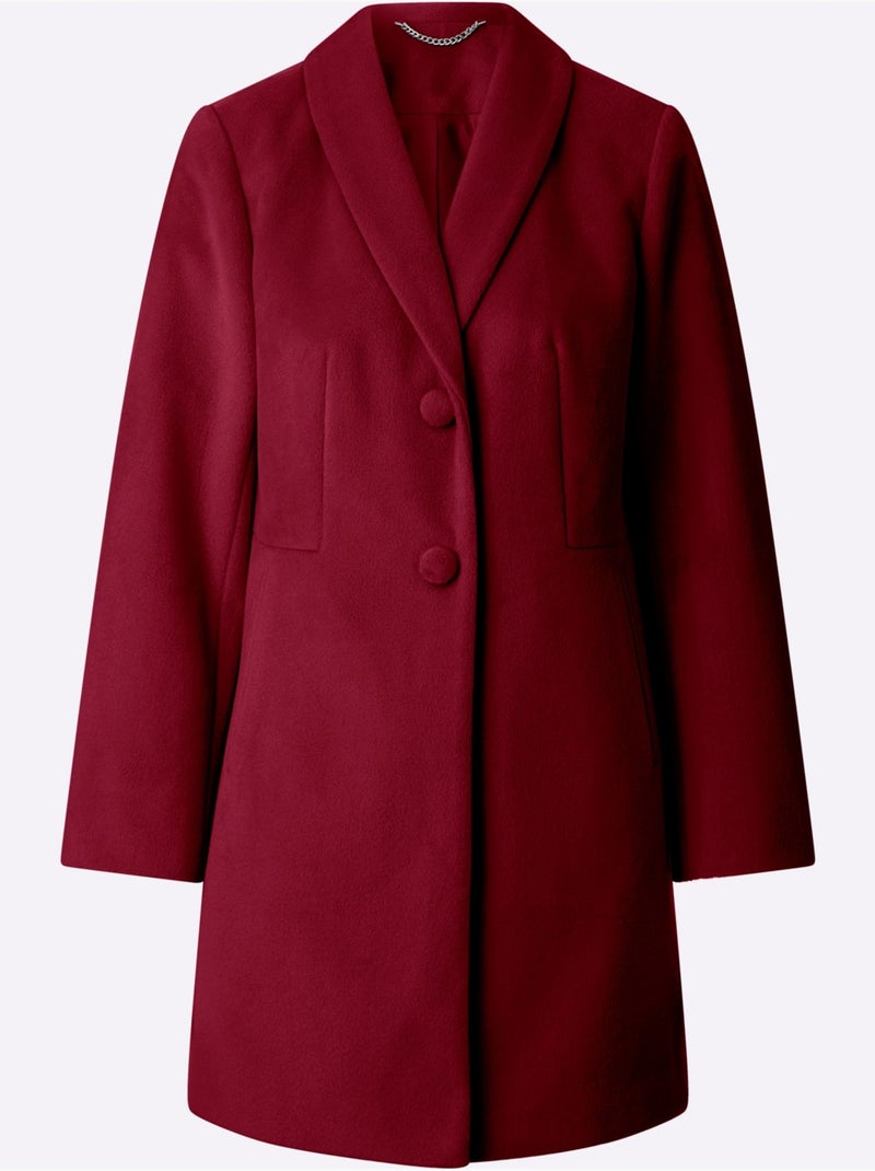Veste Longue Matière Supérieure Facile D'entretien - Taille Standard - Witt Rouge foncé - Kiabi