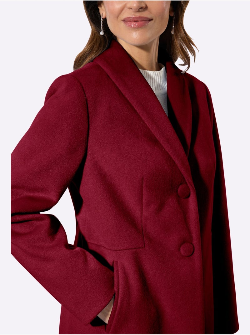 Veste Longue Matière Supérieure Facile D'entretien - Taille Standard - Witt Rouge foncé - Kiabi