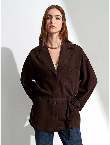 Veste longue oversize ceinturée dilvin