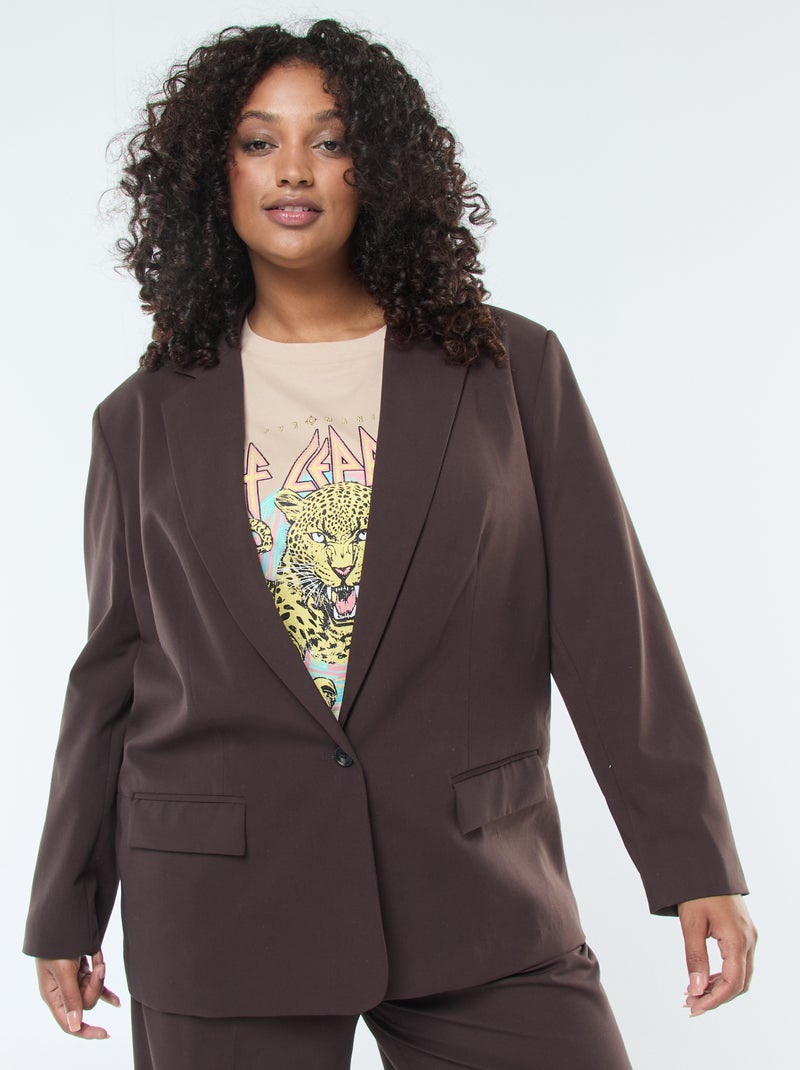 Veste longue oversize Marron - Kiabi