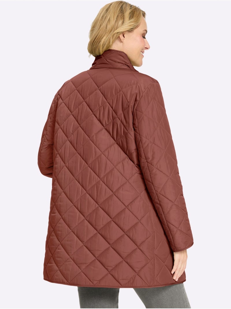 Veste Longue Poches Plaquées - Taille Standard - Moda Vilona Marron - Kiabi