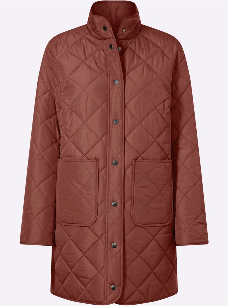 Veste Longue Poches Plaquées - Taille Standard - Moda Vilona Marron - Kiabi