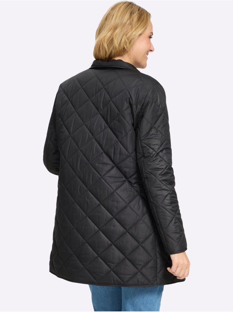 Veste longue poches plaquées - taille standard - moda vilona Noir - Kiabi