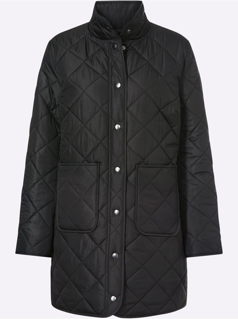 Veste longue poches plaquées - taille standard - moda vilona Noir - Kiabi
