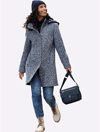 Veste longue qualité bouclé tendance - taille standard - helline