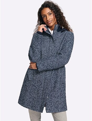 Veste longue qualité bouclé tendance - taille standard - helline