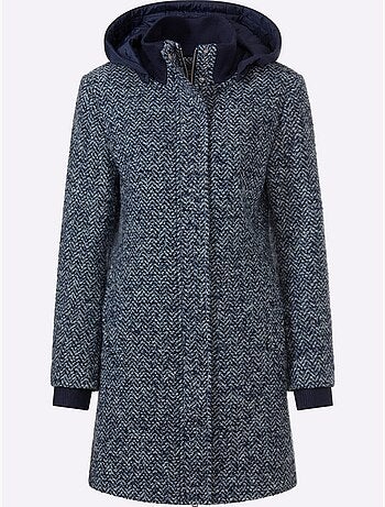 Veste longue qualité bouclé tendance - taille standard - helline