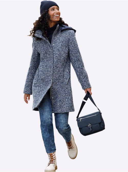 Veste longue qualité bouclé tendance - taille standard - helline - Kiabi