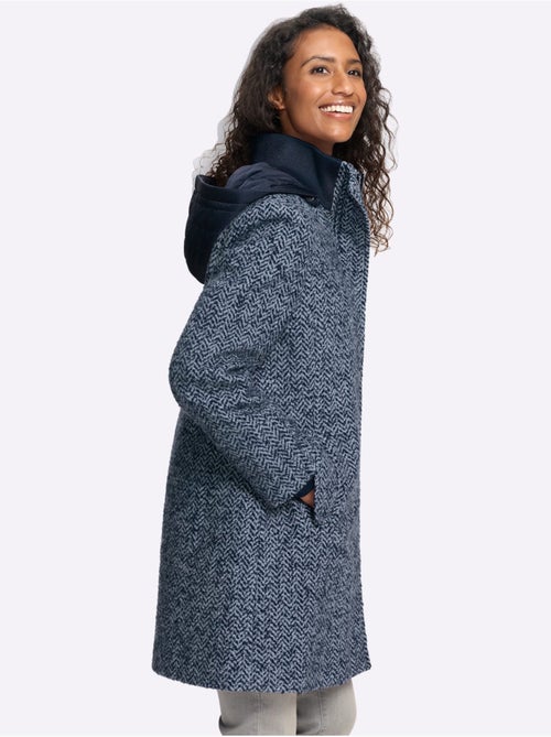 Veste longue qualité bouclé tendance - taille standard - helline - Kiabi