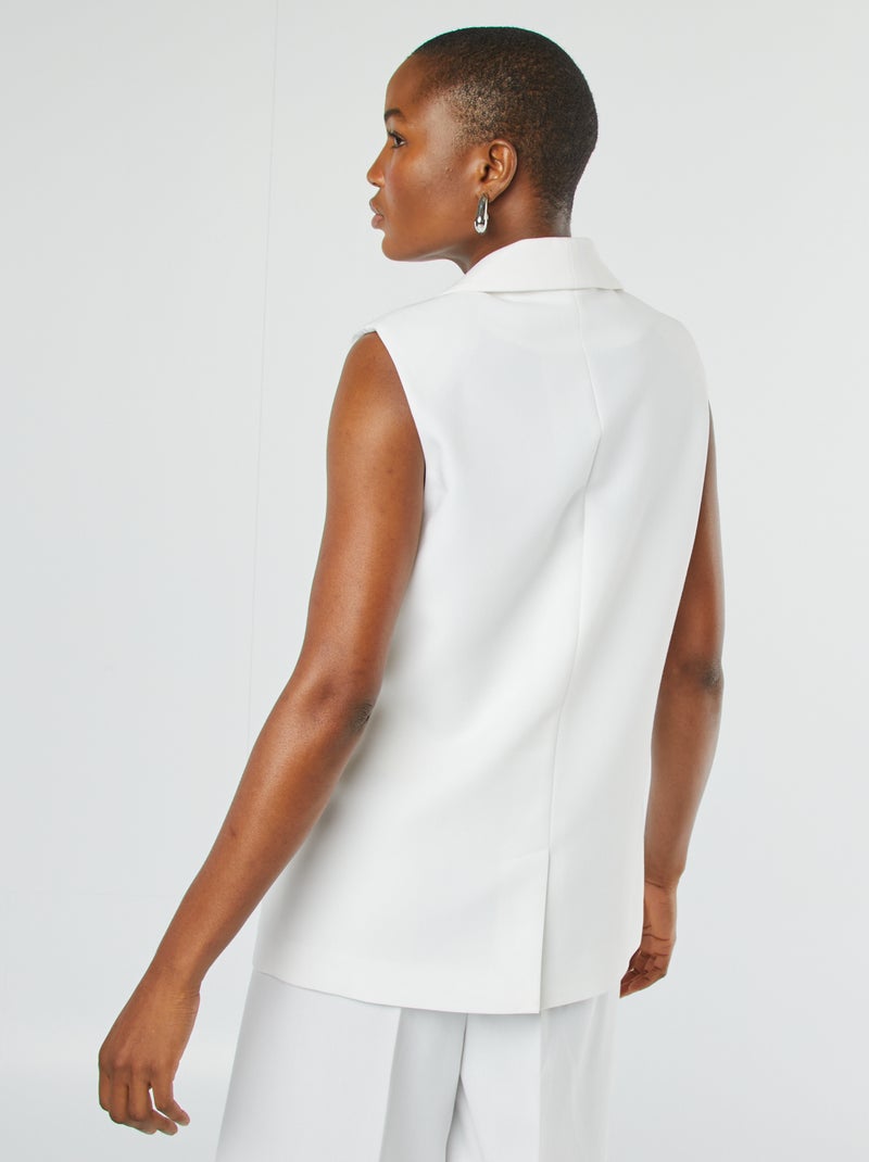 Veste longue sans manches Blanc - Kiabi