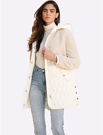 Veste Longue Superbe Mélange De Matières - Taille Standard - Helline