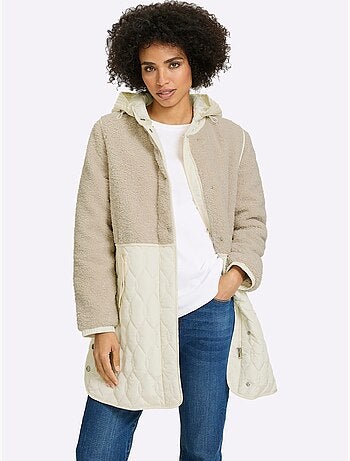Veste Longue Superbe Mélange De Matières - Taille Standard - Helline