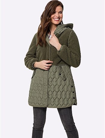 Veste Longue Superbe Mélange De Matières - Taille Standard - Helline