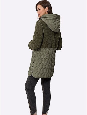 Veste Longue Superbe Mélange De Matières - Taille Standard - Helline
