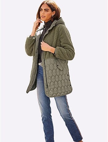 Veste Longue Superbe Mélange De Matières - Taille Standard - Helline