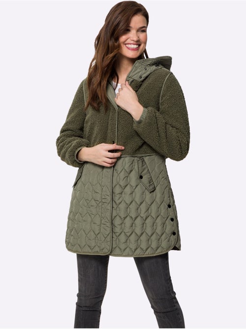 Veste Longue Superbe Mélange De Matières - Taille Standard - Helline - Kiabi