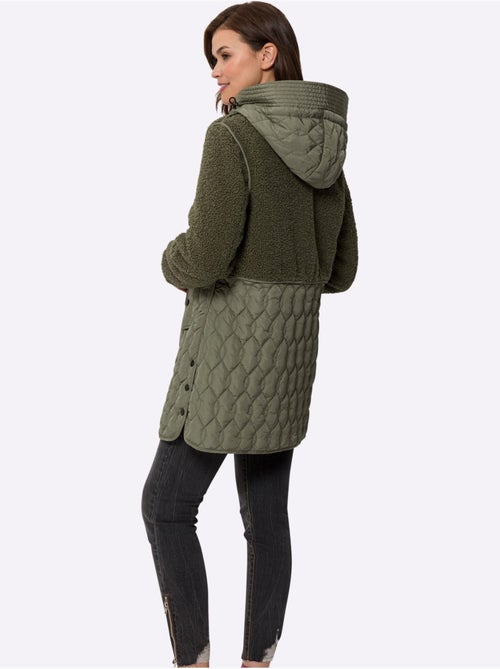 Veste Longue Superbe Mélange De Matières - Taille Standard - Helline - Kiabi