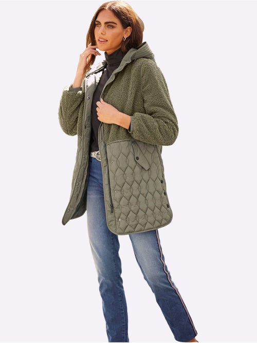 Veste Longue Superbe Mélange De Matières - Taille Standard - Helline - Kiabi