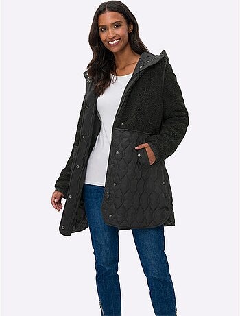 Veste Longue Superbe Mélange De Matières - Taille Standard - Helline