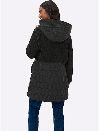 Veste Longue Superbe Mélange De Matières - Taille Standard - Helline