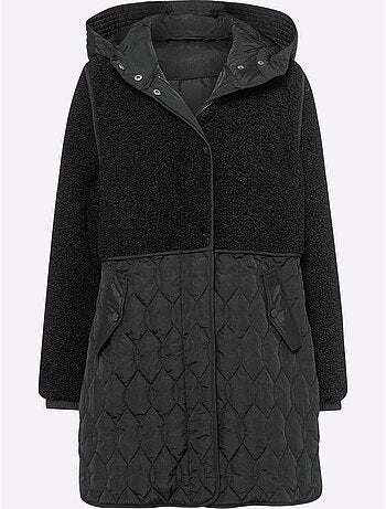 Veste Longue Superbe Mélange De Matières - Taille Standard - Helline