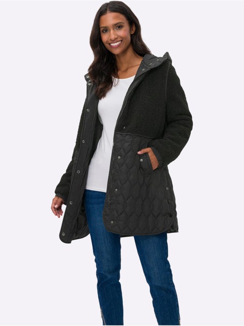 Veste Longue Superbe Mélange De Matières - Taille Standard - Helline - Kiabi