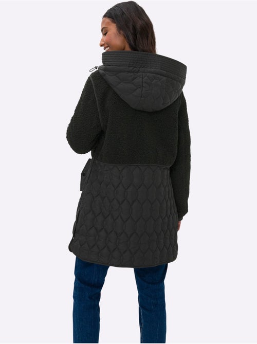 Veste Longue Superbe Mélange De Matières - Taille Standard - Helline - Kiabi