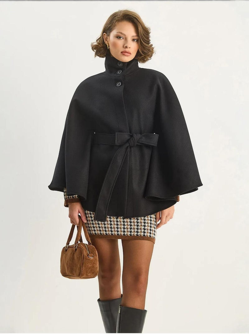 Veste longue texturée avec fermeture boutonnée lucci Noir - Kiabi