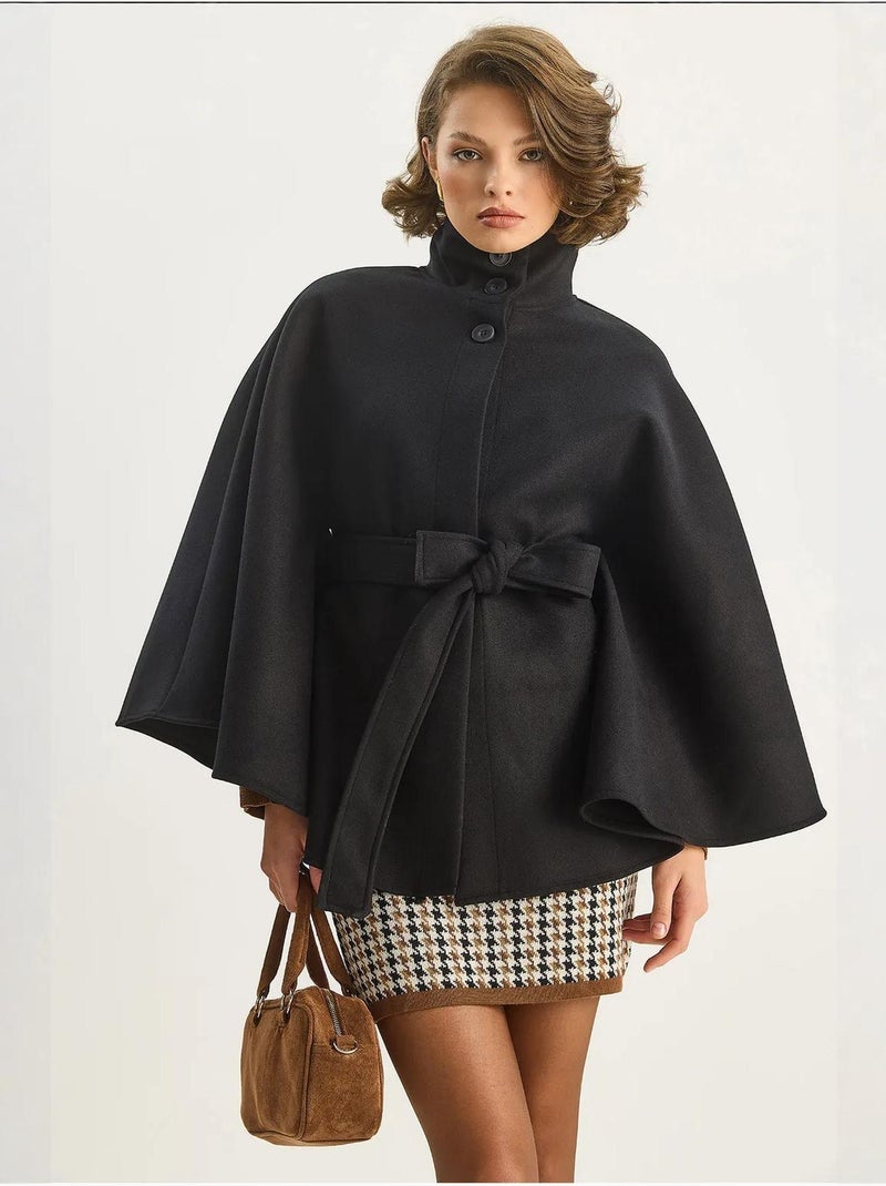 Veste longue texturée avec fermeture boutonnée lucci Noir - Kiabi