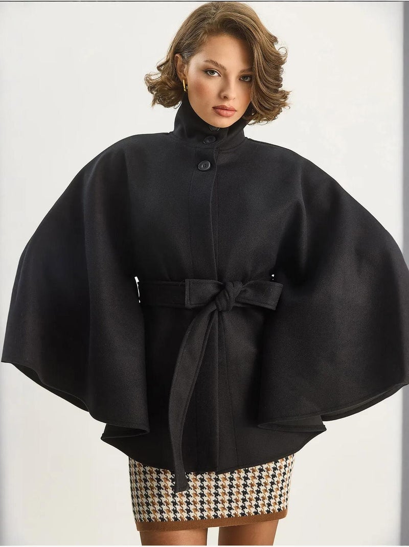 Veste longue texturée avec fermeture boutonnée lucci Noir - Kiabi