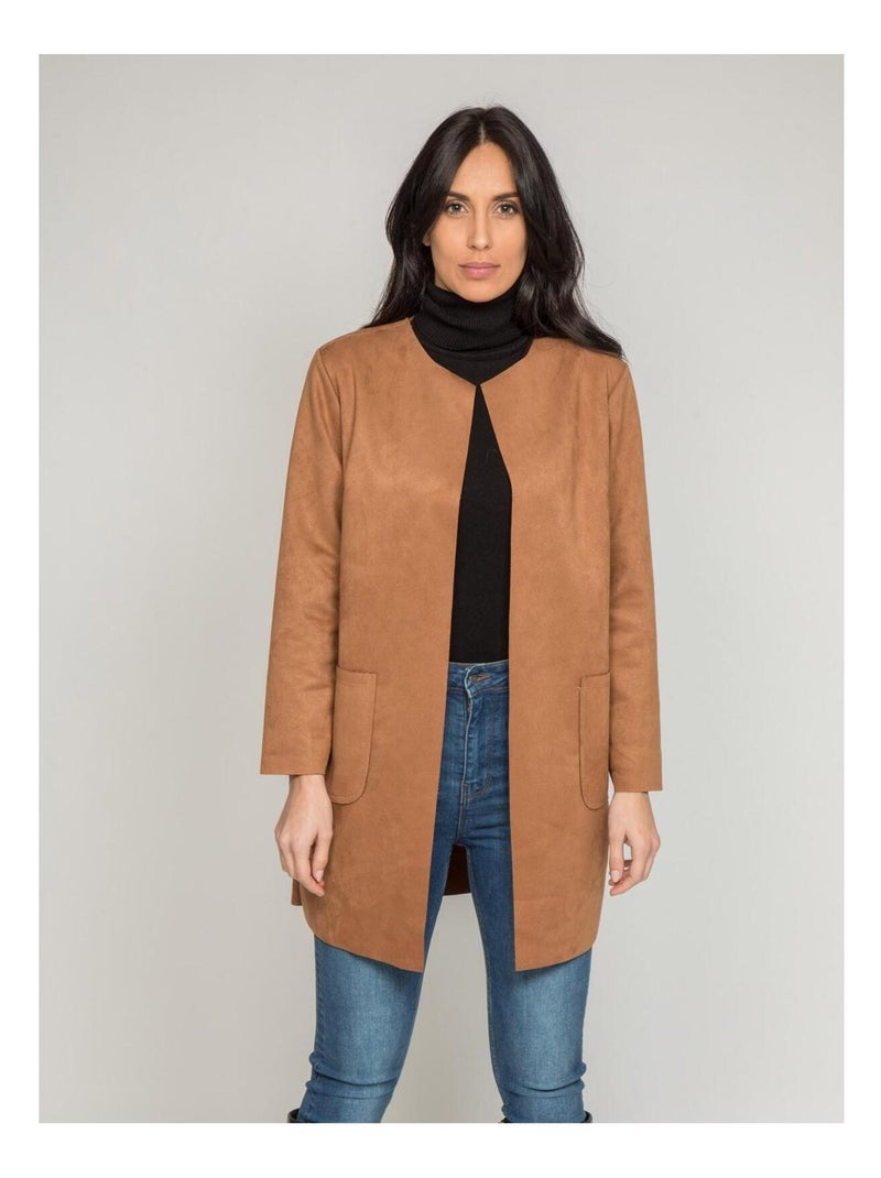 Veste longue UBALDI Marron - Kiabi
