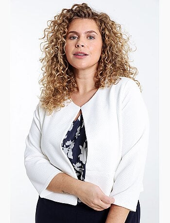 Veste maille effet nid d'abeille unie PAPRIKA