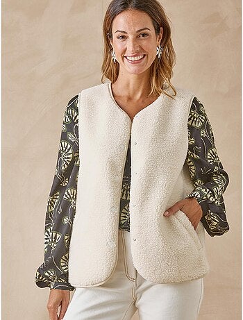 Veste maille moutonnée sans manches - DAXON