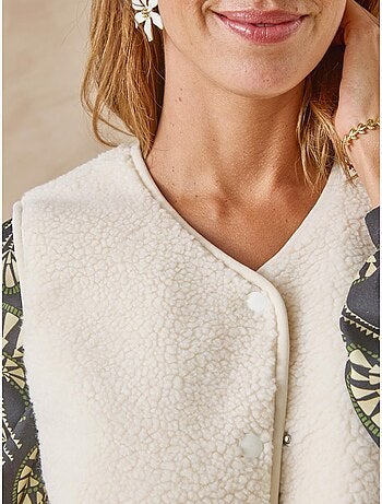 Veste maille moutonnée sans manches - DAXON