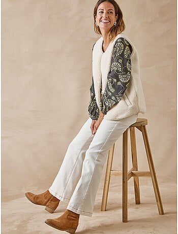 Veste maille moutonnée sans manches