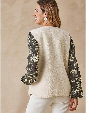 Veste maille moutonnée sans manches