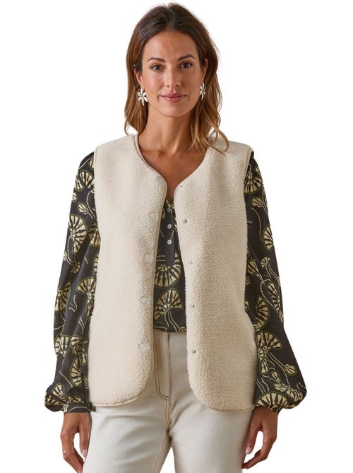 Veste maille moutonnée sans manches - Kiabi Veste maille moutonnée sans manches - Kiabi