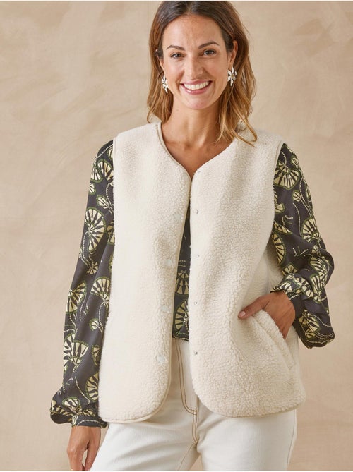Veste maille moutonnée sans manches - Kiabi Veste maille moutonnée sans manches - Kiabi