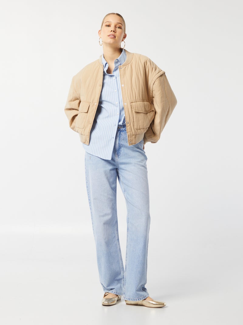 Veste matelassée 2 en 1 avec manches amovibles BEIGE - Kiabi