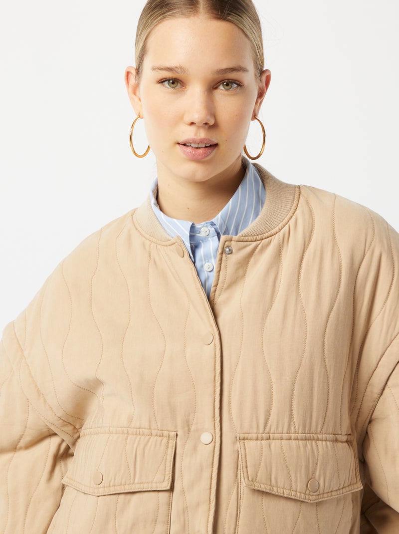 Veste matelassée 2 en 1 avec manches amovibles BEIGE - Kiabi
