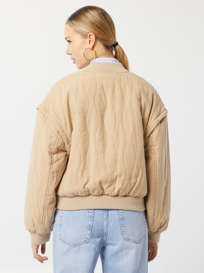 Veste matelassée 2 en 1 avec manches amovibles BEIGE - Kiabi
