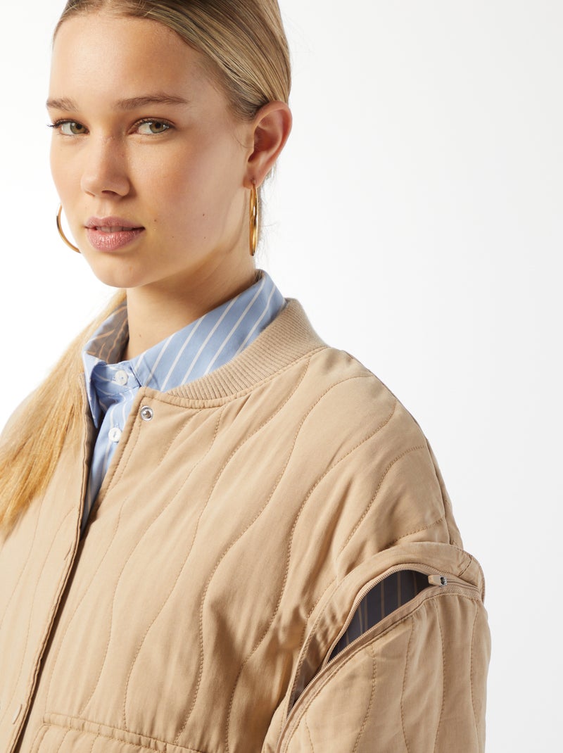 Veste matelassée 2 en 1 avec manches amovibles BEIGE - Kiabi