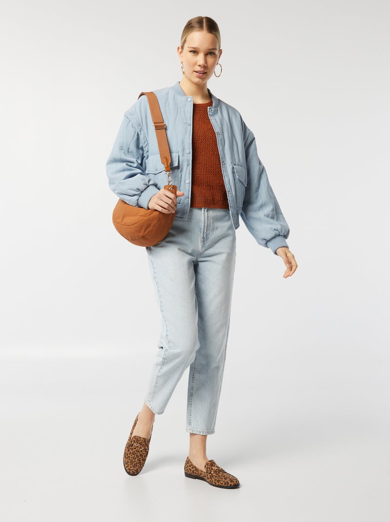 Veste matelassée 2 en 1 avec manches amovibles BLEU - Kiabi