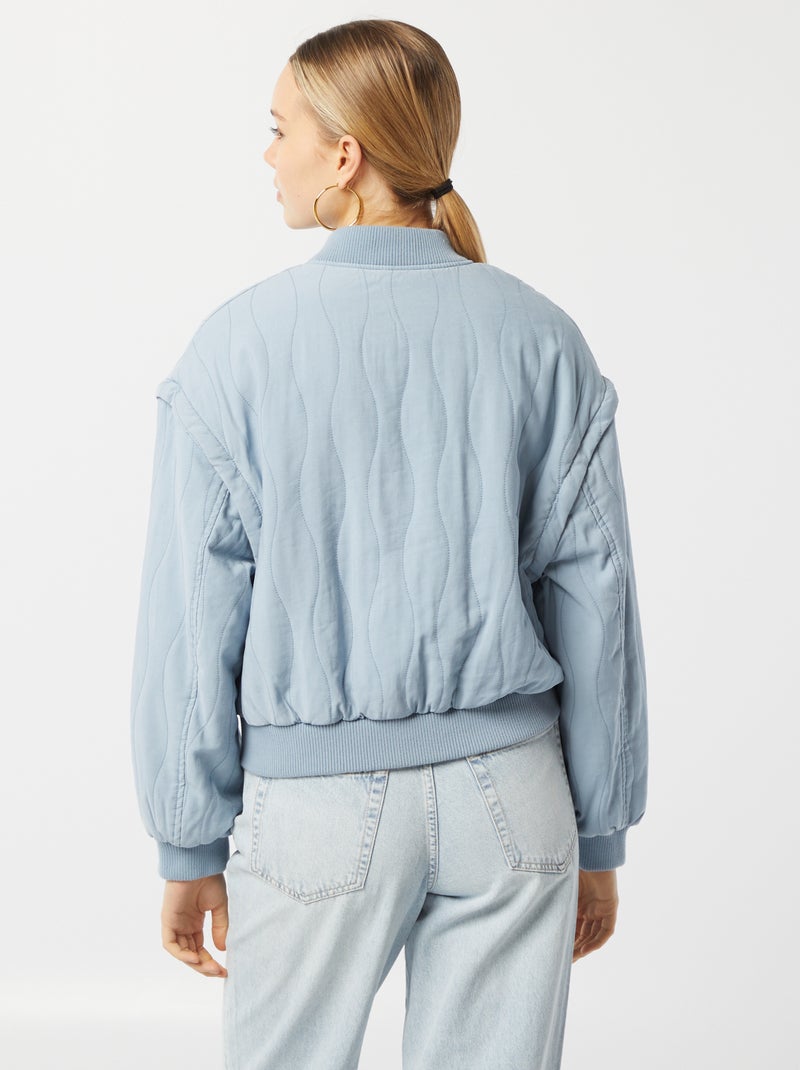 Veste matelassée 2 en 1 avec manches amovibles BLEU - Kiabi